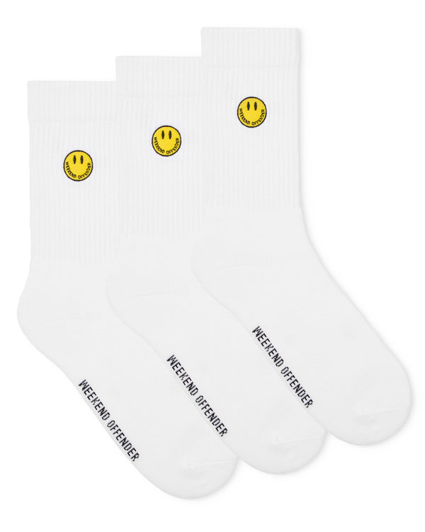 Smiley Sports Socks White