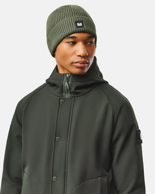 Kettama Rib Knit Beanie Black Forest Green