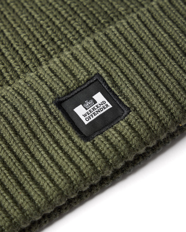 Kettama Rib Knit Beanie Black Forest Green