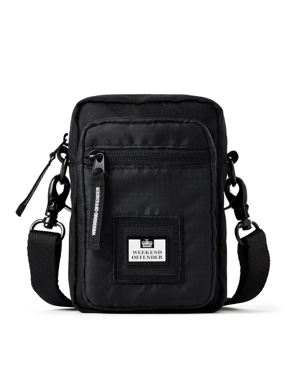 Piccola borsa a tracolla nera Ripstop