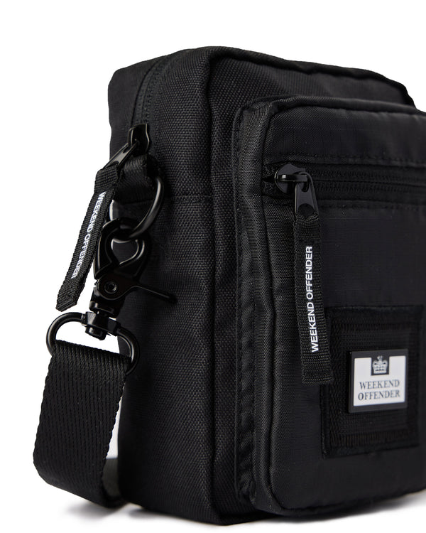 Piccola borsa a tracolla nera Ripstop