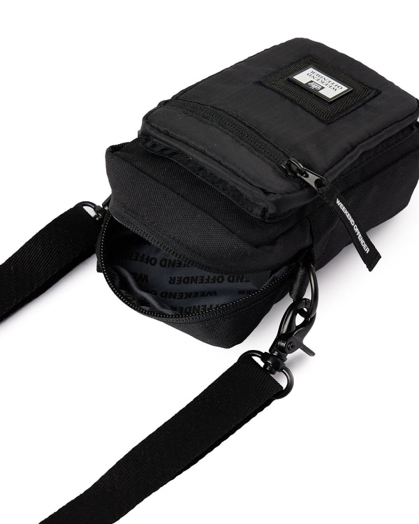 Piccola borsa a tracolla nera Ripstop