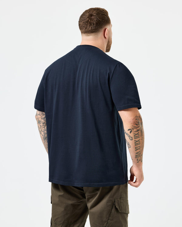Große Größen - Leo Gregory Grafik-T-Shirt Marineblau