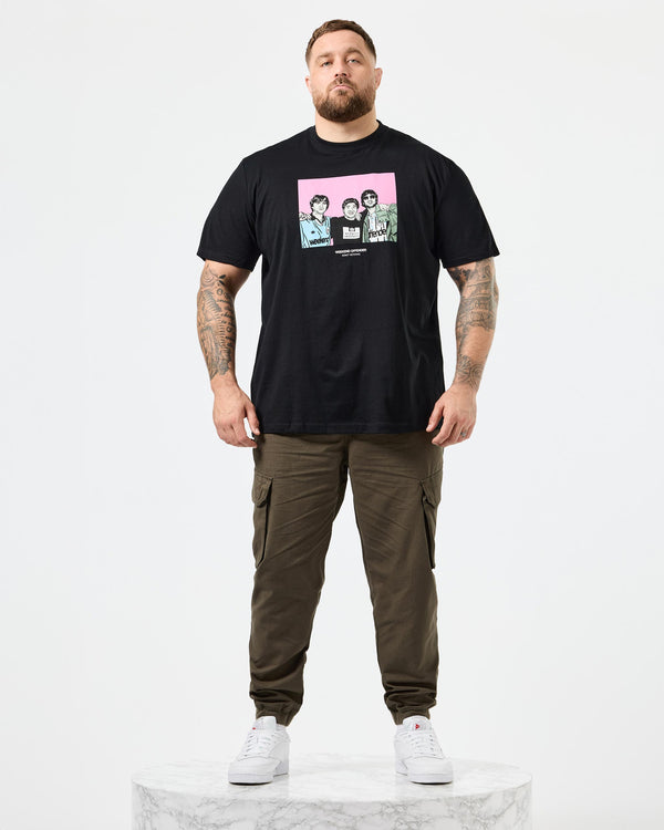 Große Größen - T-Shirt mit Grafik „Diego“ in Schwarz