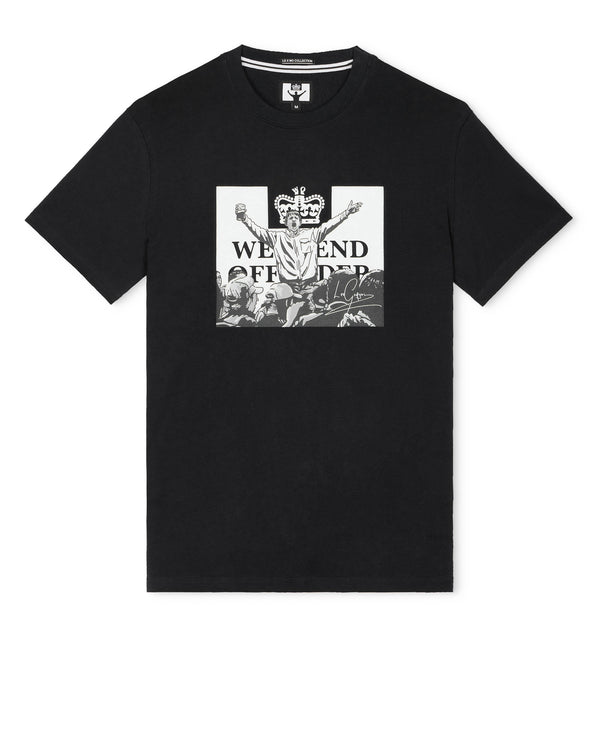 Plus Size – Leo Gregory Mono Graphic T-Shirt Schwarz