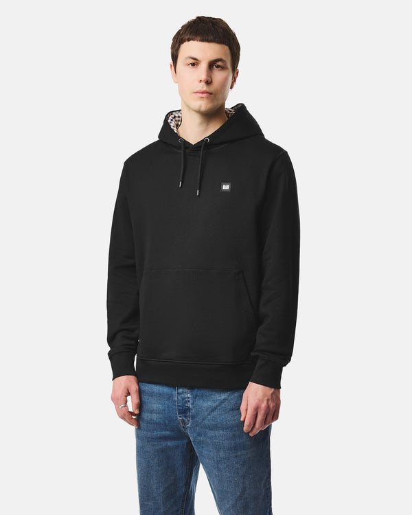 Oulton Check Hoodie Black