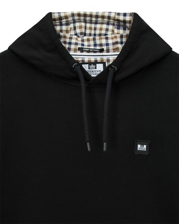 Oulton Check Hoodie Black