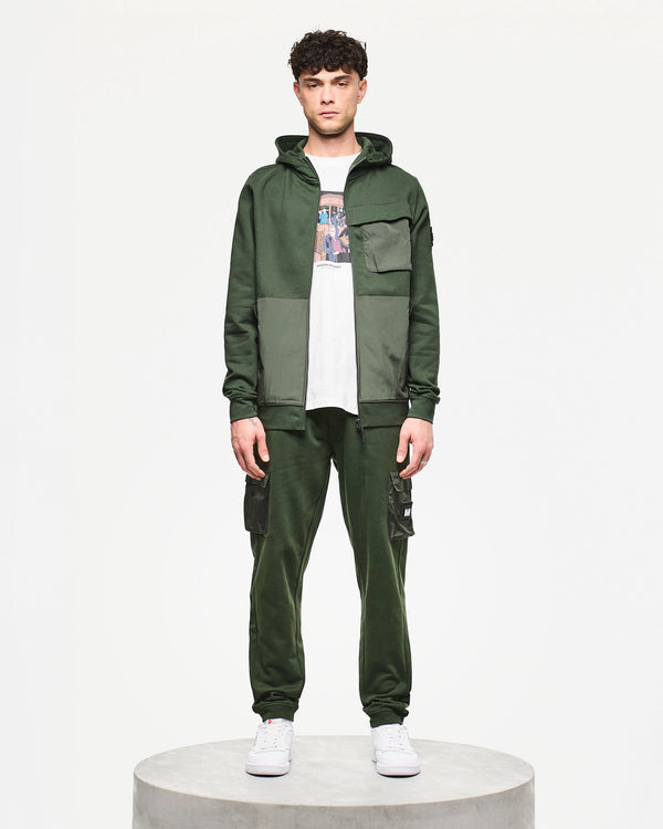 Daponte Hoodie Black Forest Green