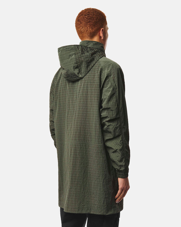 Algiers Longline Mac Black Forest Green