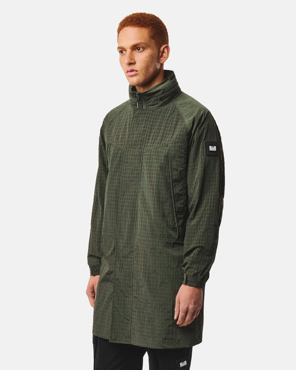 Algiers Longline Mac Black Forest Green