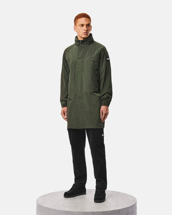 Algiers Longline Mac Black Forest Green