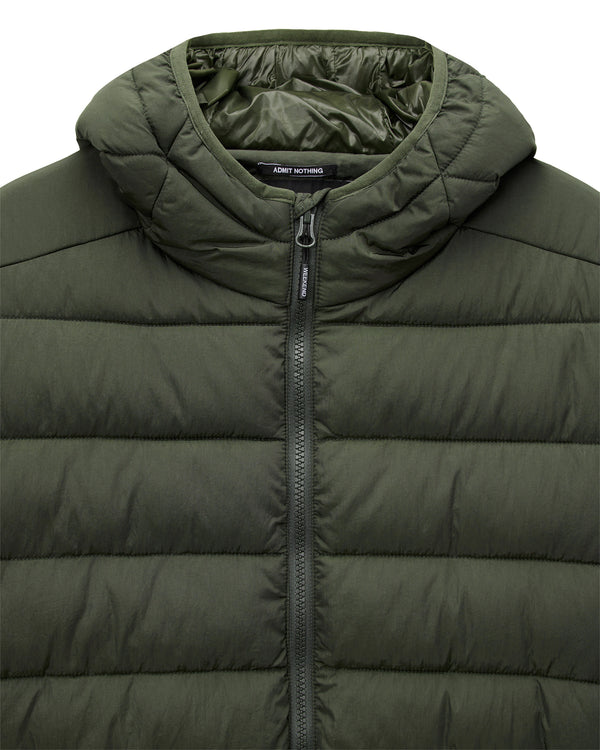 Plus Size - La Guardia Puffer Jacket Black Forest Green