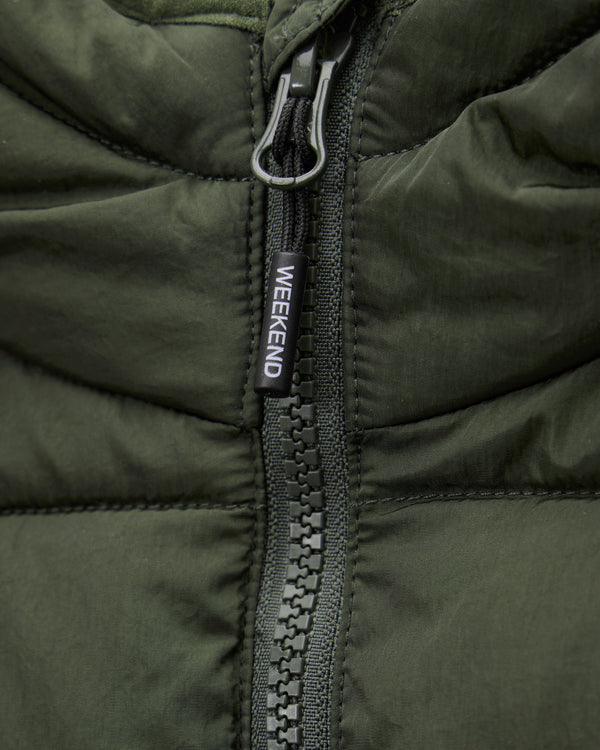 Plus Size - La Guardia Puffer Jacket Black Forest Green