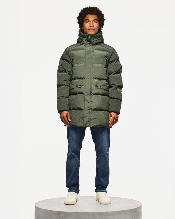 Lombardo Longline Primaloft Jacket Black Forest Green