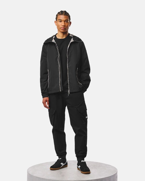 Campania Check Windbreaker Jacket Black