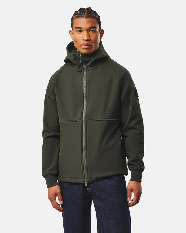 Stipe Softshell Jacket Black Forest Green
