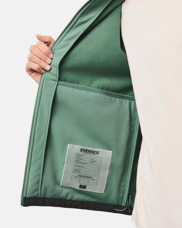 Stipe Softshell Jacket Thyme Green