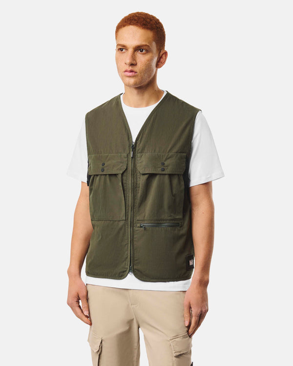 Tangier Utility Vest Black Forest Green