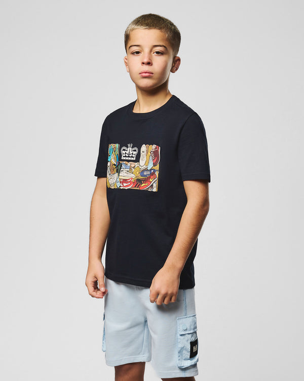 Kids D'arblay Graphic T-Shirt Navy