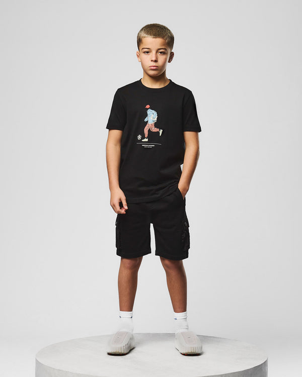 Schwarzes Biskra Grafik-T-Shirt für Kinder