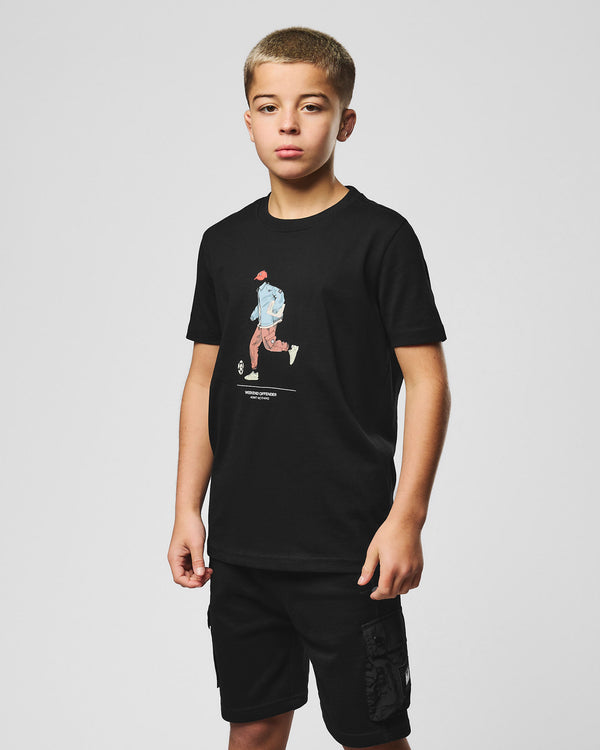 Schwarzes Biskra Grafik-T-Shirt für Kinder