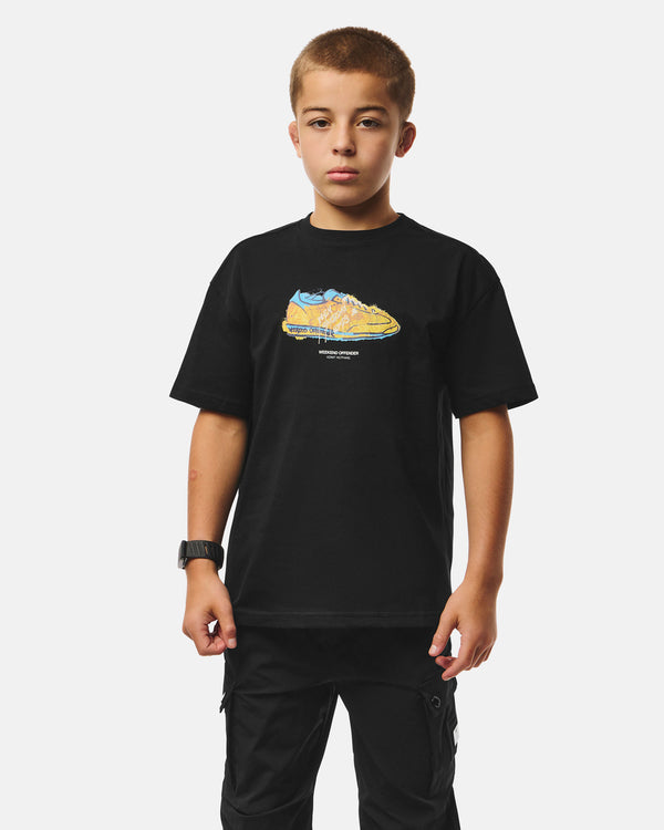 Kinder Adventus Grafik-T-Shirt Schwarz