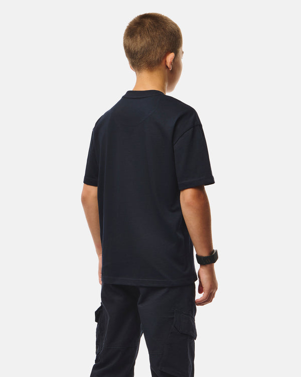 Kinder T-Shirt Pater Graphik Marineblau