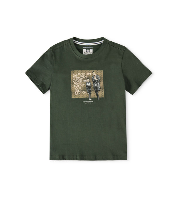Kids Pater Graphic T-Shirt Black Forest Green