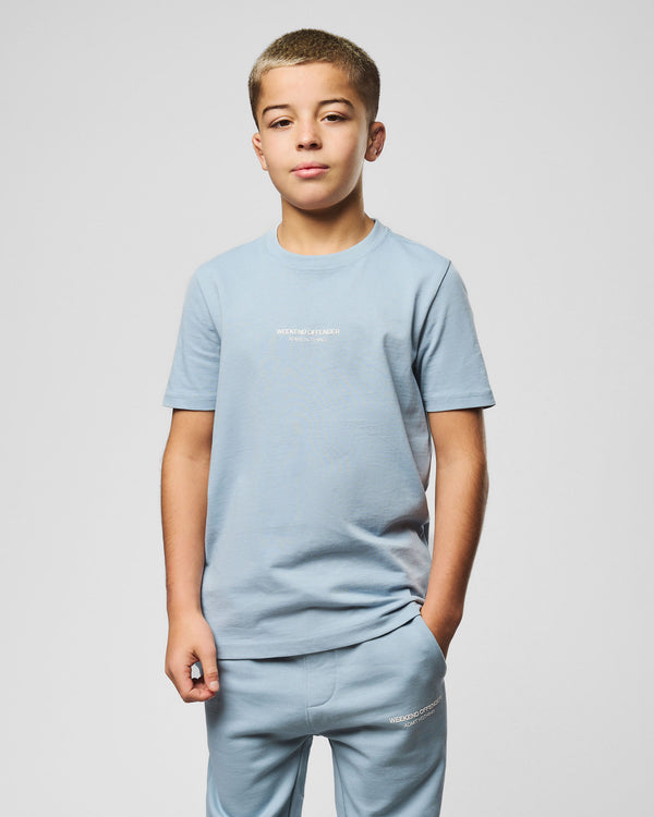 Kids Millergrove T-Shirt Blue Tourmaline/White