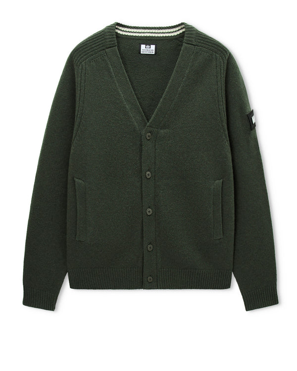 Lauda Wool Cardigan Black Forest Green