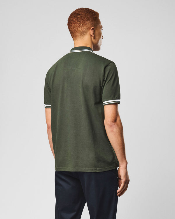 Levanto Polo Shirt Black Forest Green/Ghost