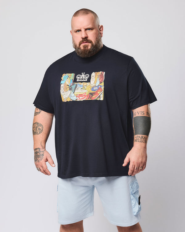 Plus Size - D'Arblay Graphic T-Shirt Navy