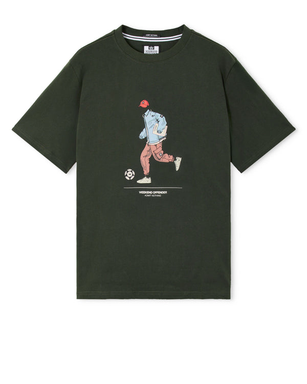 Plus Size - Biskra Graphic T-Shirt Black Forest Green