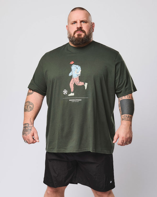 Plus Size - Biskra Graphic T-Shirt Black Forest Green