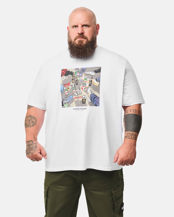 Taglie Forti - T-Shirt con Grafica Imbibo Bianca