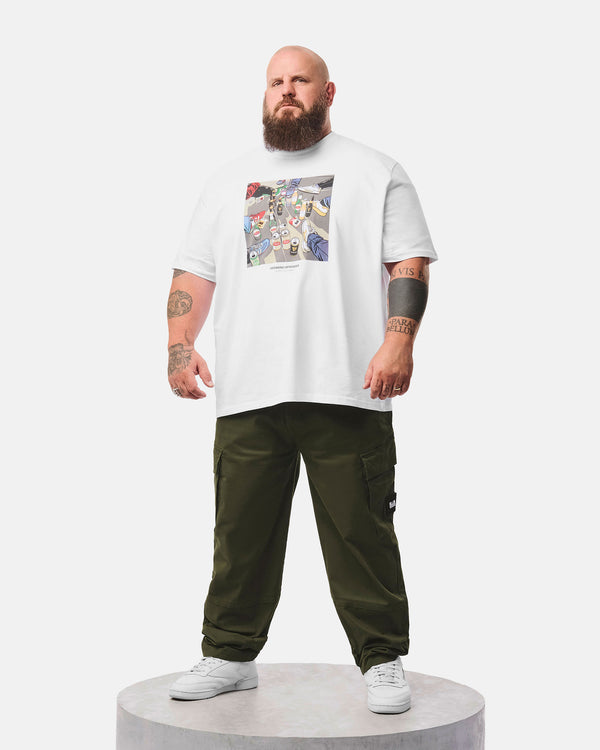 Taglie Forti - T-Shirt con Grafica Imbibo Bianca