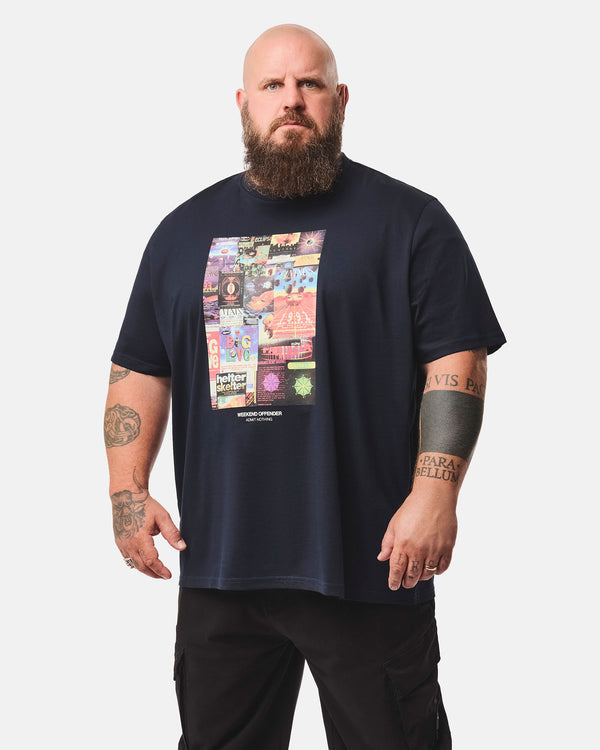 Plus Size - Saltatio Graphic T-Shirt Navy