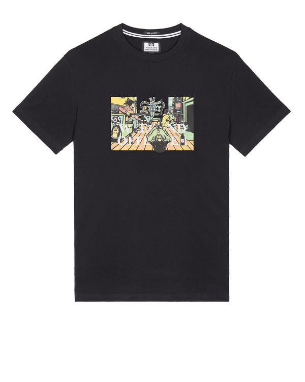 Große Größen - Stratford Avenue Grafik-T-Shirt Schwarz