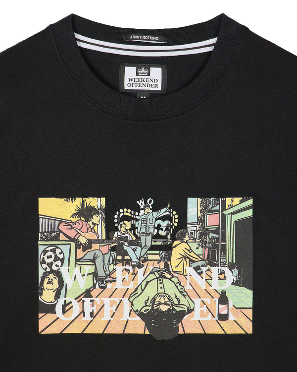 Große Größen - Stratford Avenue Grafik-T-Shirt Schwarz