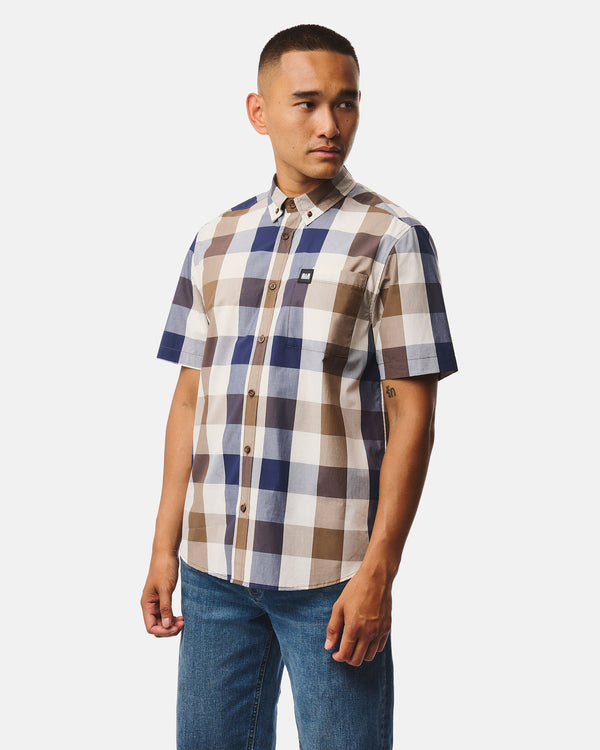 Camicia a maniche corte Joyce con motivo a quadri grandi