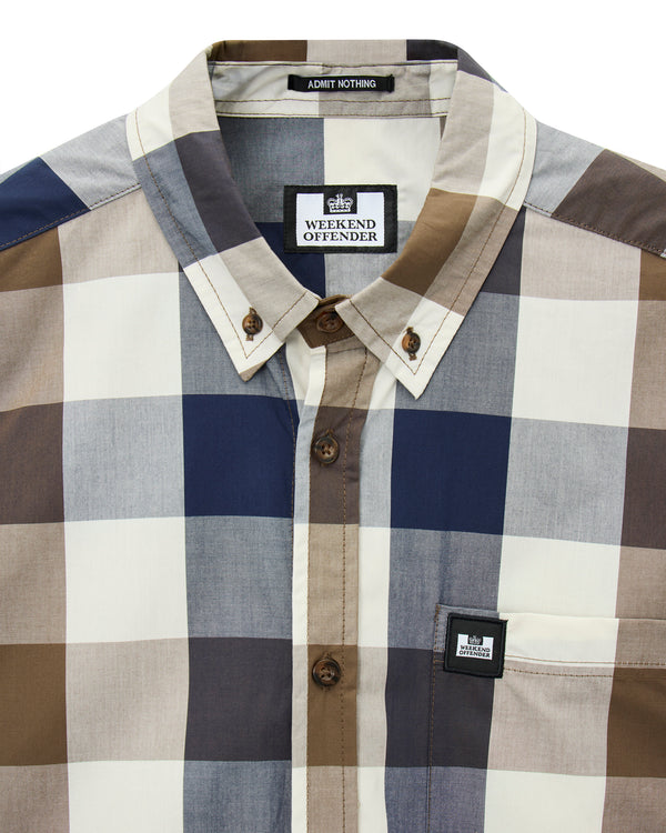 Camicia a maniche corte Joyce con motivo a quadri grandi