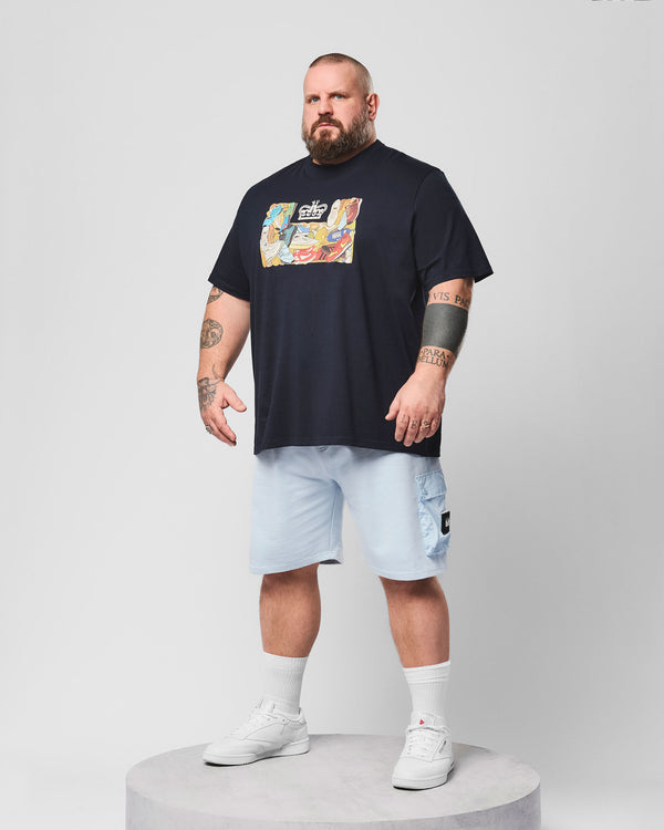 Plus Size - Nor'Easter Jogger Shorts Sky Blue