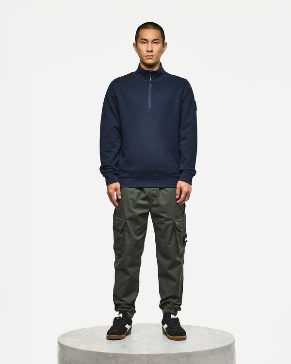 Kraviz Sweatshirt mit Viertelreißverschluss, Marineblau